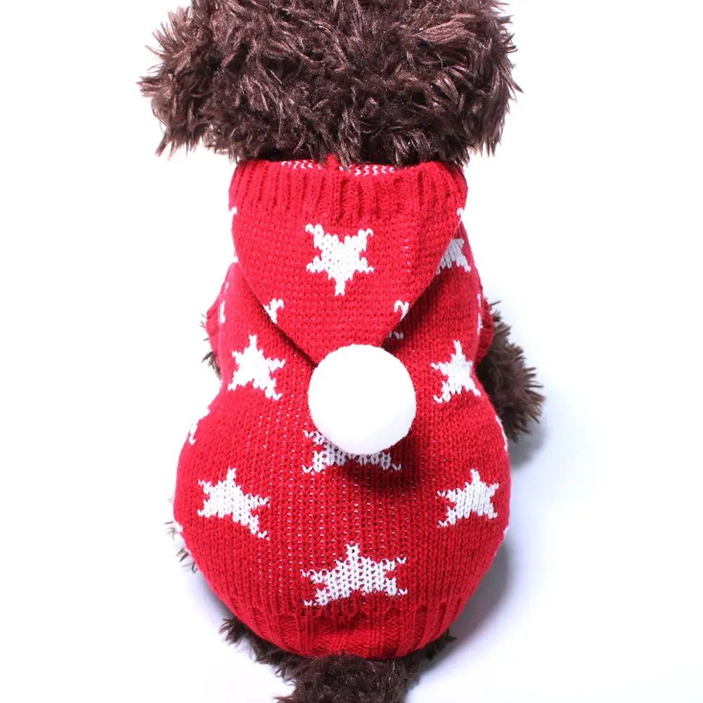 Dog Cat Sweater Hoodie Jumper Stars Design Pet Puppy Coat Jacket Warm Clothes 6 Sizes 2 Colours