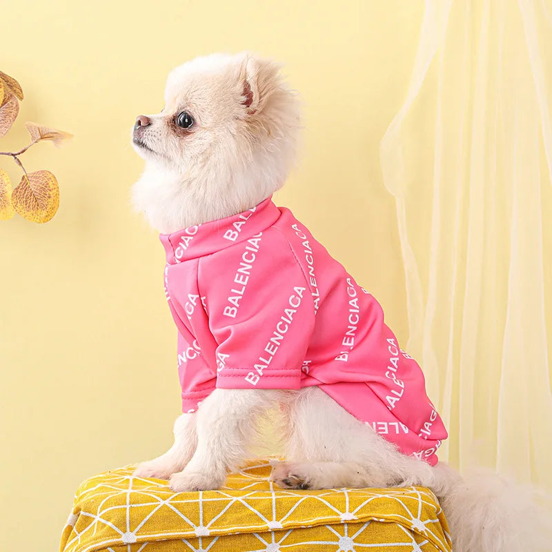 Law Fighting Dog Clothes Fashion Brand Corgi Schnauzer Luxury Small Dog Pet Cat Clothes Spring and Autumn Dog Clothing Universal