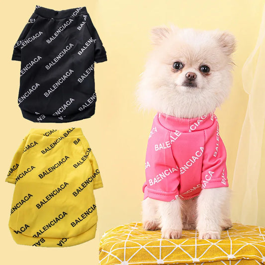 Law Fighting Dog Clothes Fashion Brand Corgi Schnauzer Luxury Small Dog Pet Cat Clothes Spring and Autumn Dog Clothing Universal