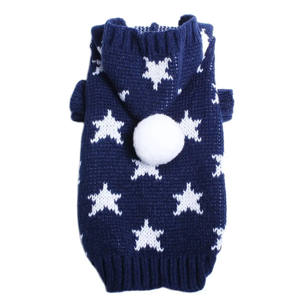 Dog Cat Sweater Hoodie Jumper Stars Design Pet Puppy Coat Jacket Warm Clothes 6 Sizes 2 Colours